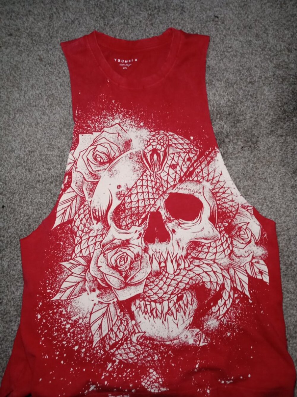 Youngla cutoff red mens XXL